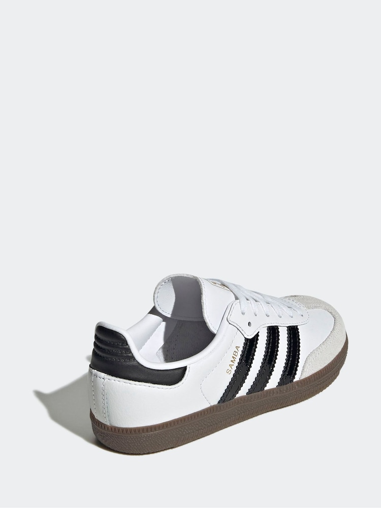 adidas Originals White/Black Samba OG Kids Trainers - Image 2 of 9 adidas Originals White/Black Samba OG Kids Trainers - Image 2 of 9