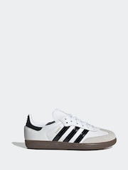adidas Originals White/Black Samba OG Kids Trainers - Image 3 of 9