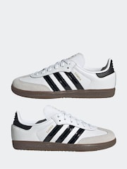 adidas Originals White/Black Samba OG Kids Trainers - Image 7 of 9