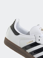 adidas Originals White/Black Samba OG Kids Trainers - Image 8 of 9