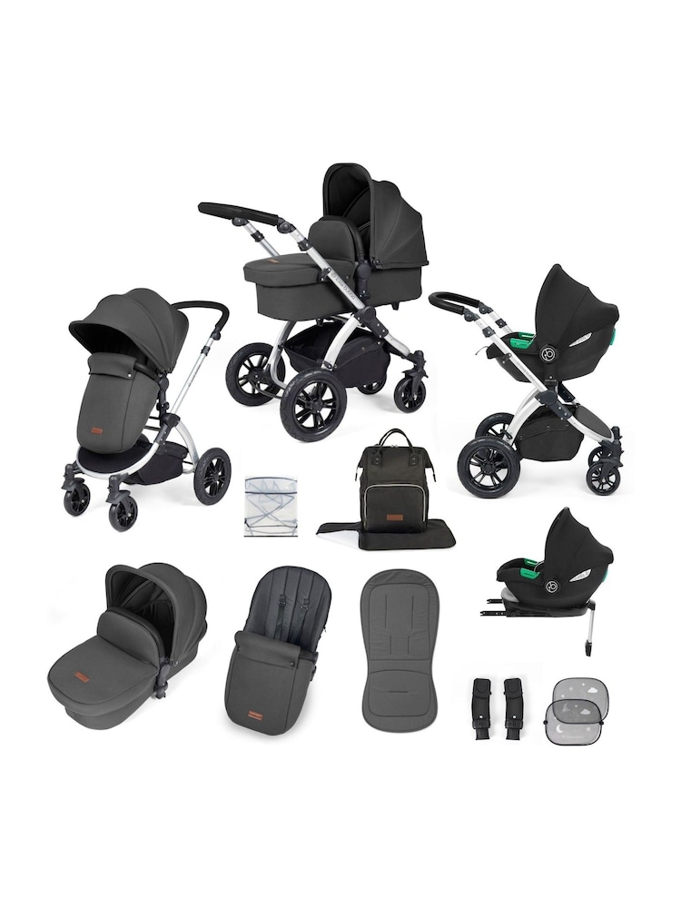 Ickle Bubba 12 Piece Grey Stomp Luxe Travel System with iSize Cirrus Car Seat - Image 1 of 5