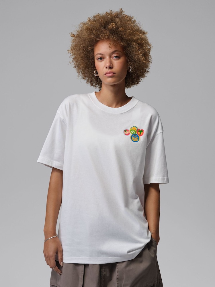 Jordan White Fruit Graphic T-Shirt - Image 2 of 5