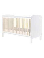 Ickle Bubba White Coleby Scandi Cot Bed and Fibre Mattress - Image 2 of 5