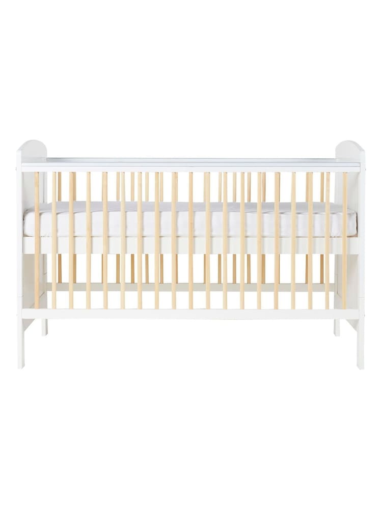 Ickle Bubba White Coleby Scandi Cot Bed and Fibre Mattress - Image 5 of 5