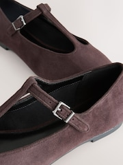 Chocolate Brown Forever Comfort® Round Toe Tbar Flats - Image 4 of 5
