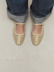 Yellow Forever Comfort® Square Toe Woven Mary Jane Shoes - Image 1 of 6