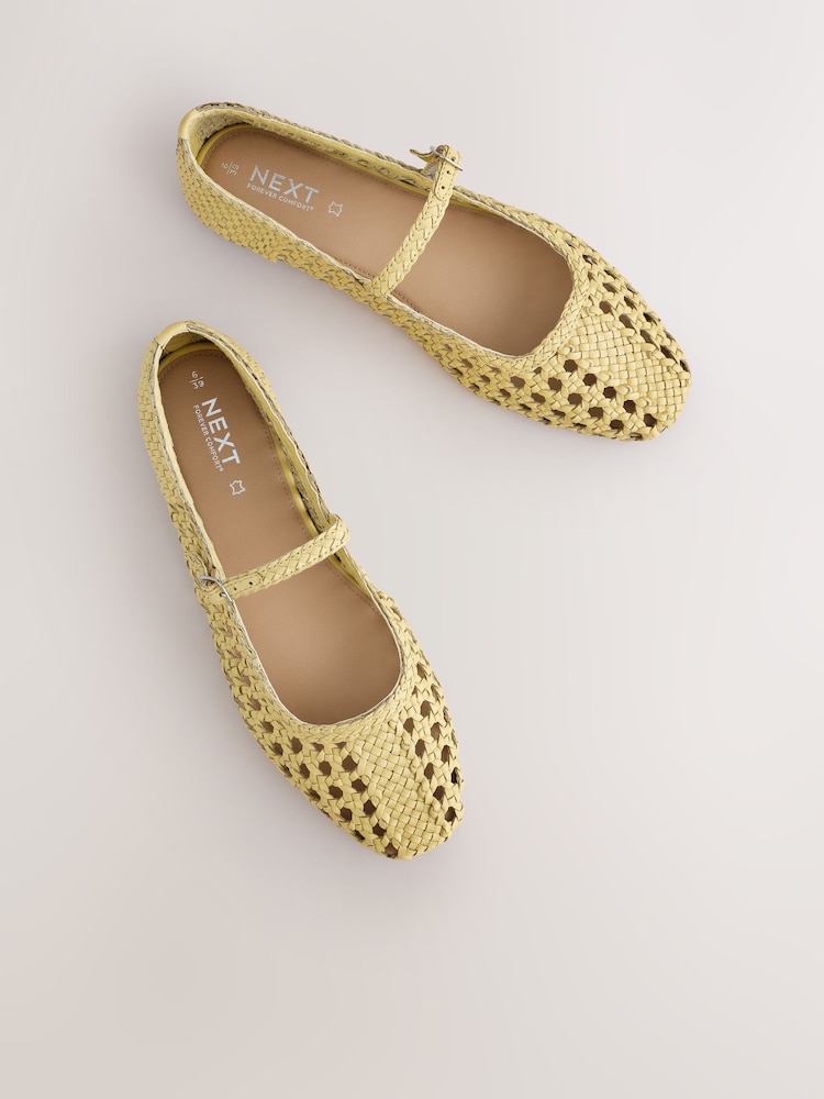 ყვითელი - Forever Comfort® Square Toe Woven Mary Jane Shoes - სურათი 12 12-დან