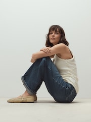 Yellow Forever Comfort® Square Toe Woven Mary Jane Shoes - Image 3 of 6