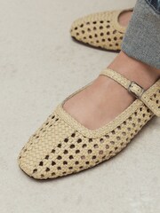 ყვითელი - Forever Comfort® Square Toe Woven Mary Jane Shoes - სურათი 7 12-დან