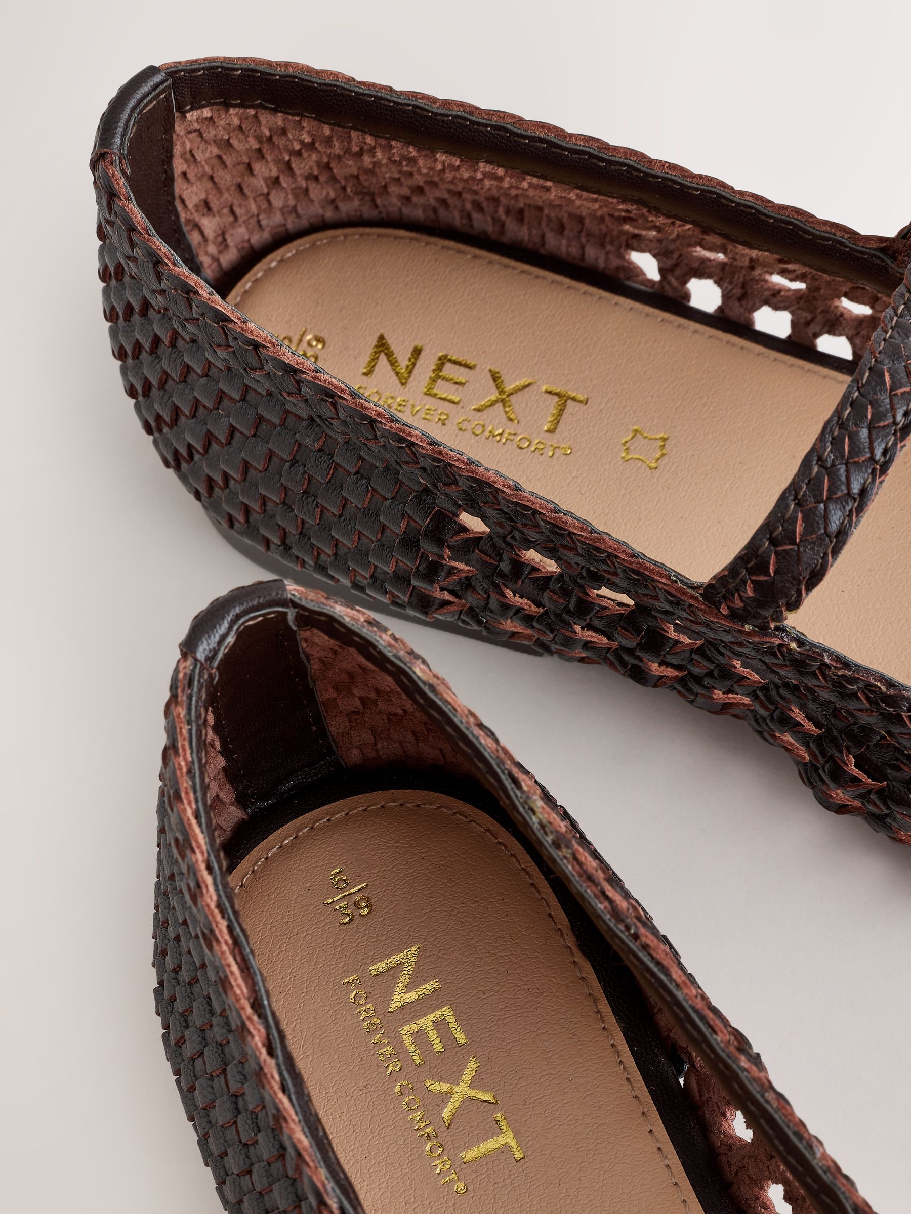 Buy Chocolate Brown Forever Comfort® Square Toe Woven Maryjanes
