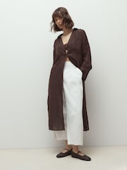 Chocolate Brown Forever Comfort® Square Toe Woven Mary Jane Shoes - Image 3 of 6