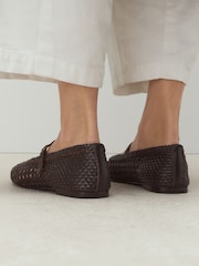 Chocolate Brown Forever Comfort® Square Toe Woven Mary Jane Shoes - Image 4 of 6