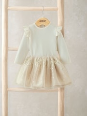 Mamas & Papas Velour Bodysuit & Sparkly Gold Tutu Set - Imagen 1 de 4