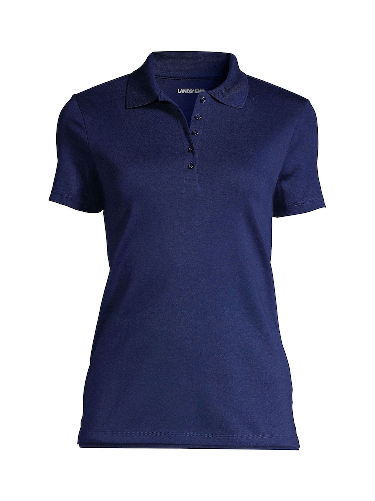 Lands' End Blue Short Sleeve Supima Polo Shirt - Image 3 of 3