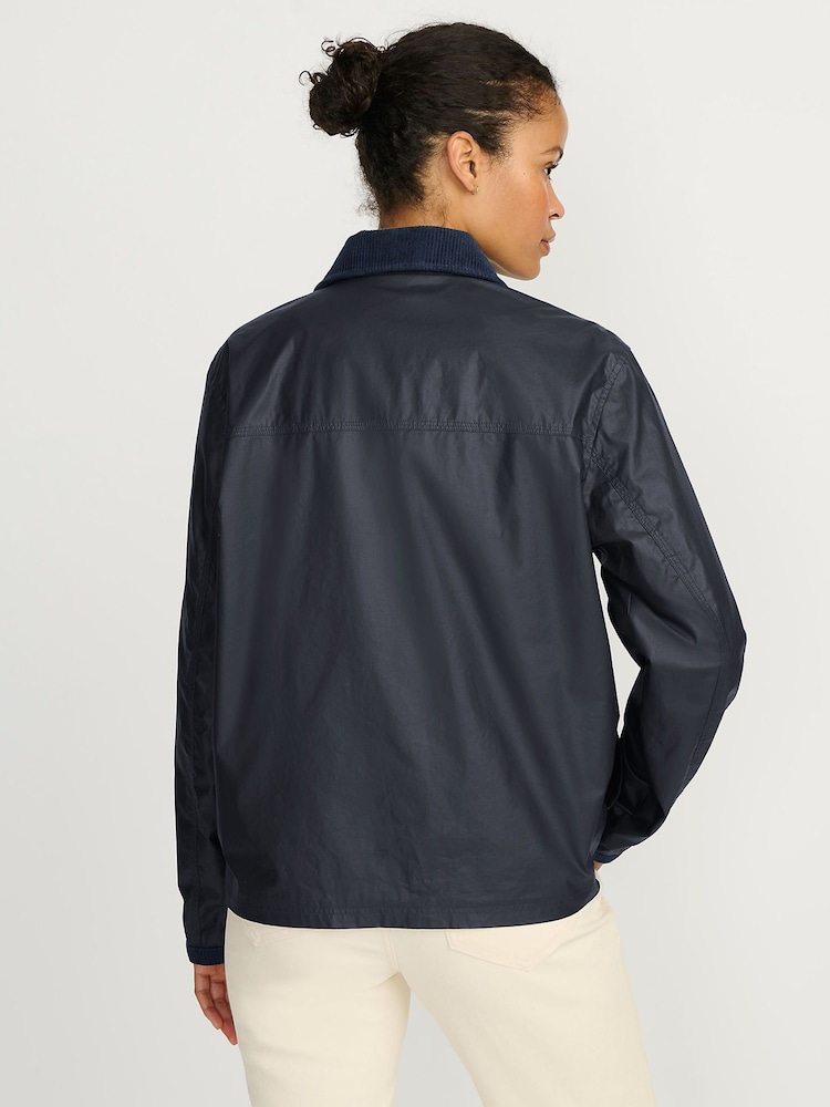 Lands' End Blue Waxed Barn Jacket - Image 2 of 5 Lands' End Blue Waxed Barn Jacket - Image 2 of 5