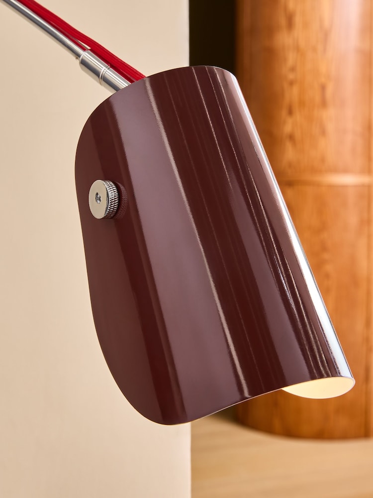 MADE.COM Chrome & Red Curve Wall Light - Image 2 of 5 MADE.COM Chrome & Red Curve Wall Light - Image 2 of 5
