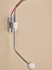 MADE.COM Chrome & Red Curve Wall Light - Image 3 of 5