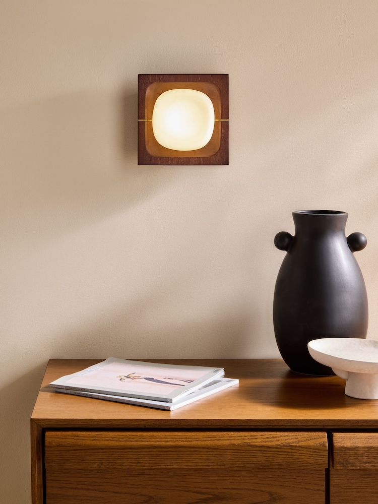MADE.COM Wood Coffer Wall Light - Image 1 of 5 MADE.COM Wood Coffer Wall Light - Image 1 of 5