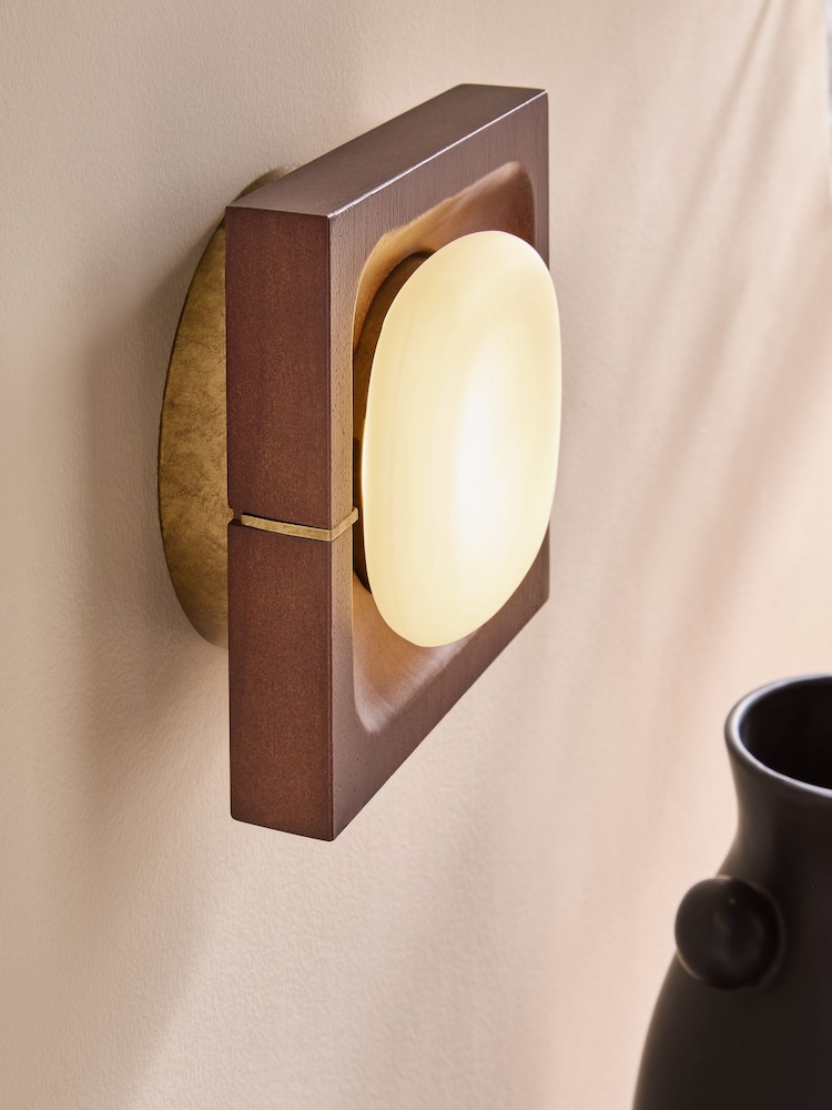 MADE.COM Wood Coffer Wall Light - Image 2 of 5 MADE.COM Wood Coffer Wall Light - Image 2 of 5