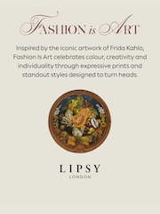 Lipsy White Tropical Placement Print Belted Collared Sleeveless Mini Shirt Dress - Image 7 of 7