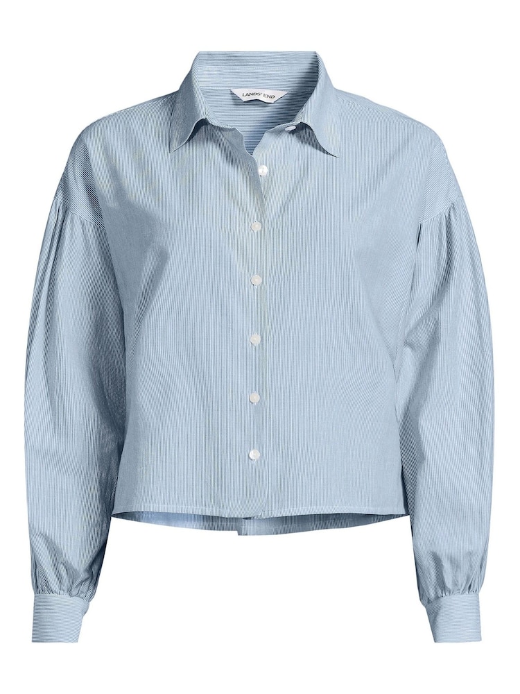 Lands' End Blue Lightweight Cropped Shirt - Image 4 of 4