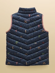 Joules Girls' Crofton Navy Horse Showerproof Padded Gilet - Image 2 of 5