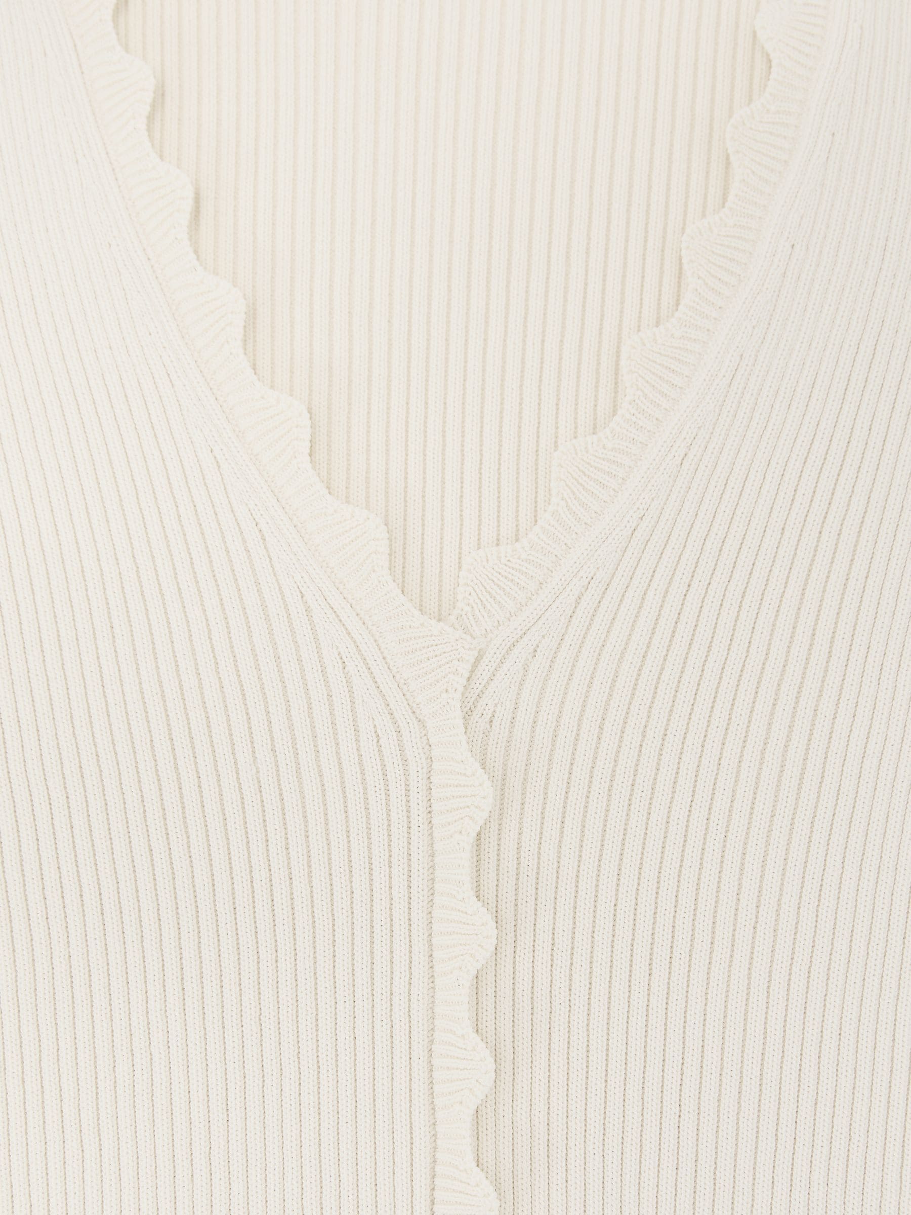 Buy Reiss Ivory Marcy Scallop-Trim Rib-Knit Top from Next USA