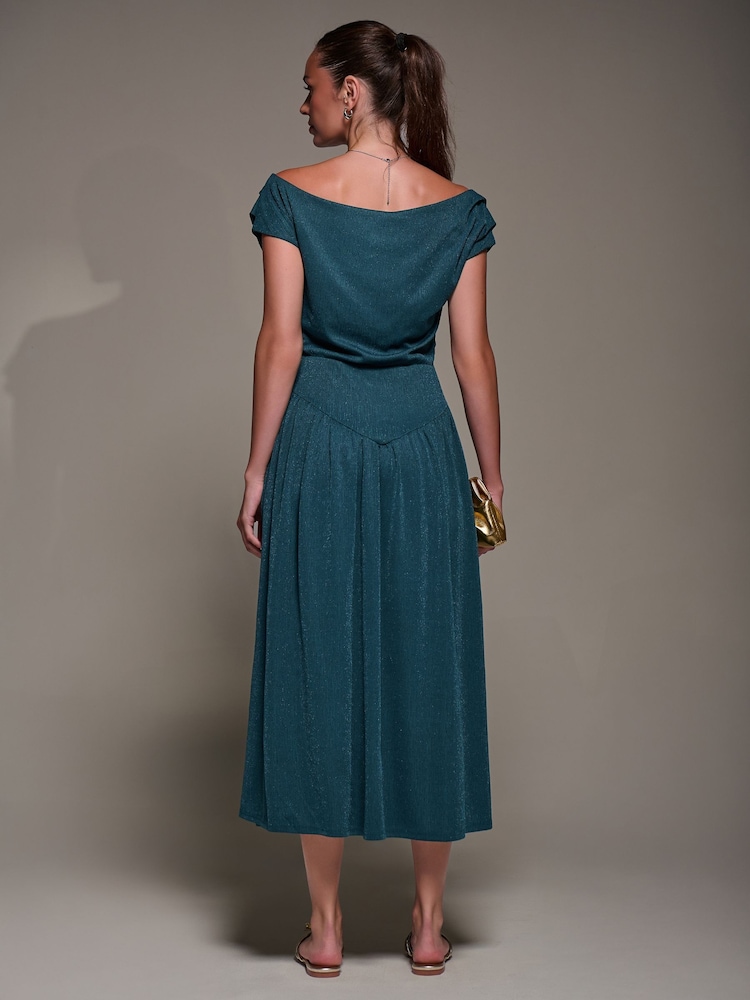 Jolie Moi Blue Asymmetric Neckline Midaxi Dress - Image 2 of 6