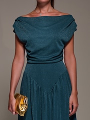 Jolie Moi Blue Asymmetric Neckline Midaxi Dress - Image 3 of 6