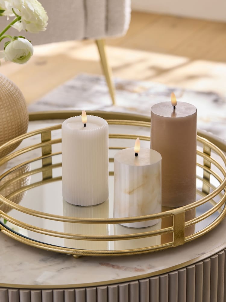 Lipsy 3 Pack Cream Luxe Neutral LED Candles - Image 1 of 6 Lipsy 3 Pack Cream Luxe Neutral LED Candles - Image 1 of 6