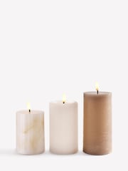 Lipsy 3 Pack Cream Luxe Neutral LED Candles - Image 5 of 6