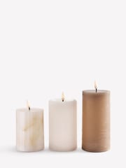 Lipsy 3 Pack Cream Luxe Neutral LED Candles - Image 6 of 6