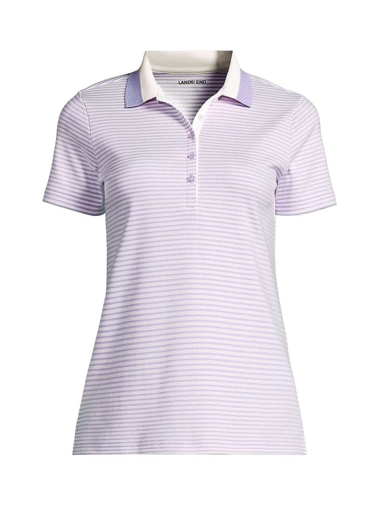 Lands' End Purple Short Sleeve Supima Polo Shirt - Image 3 of 3