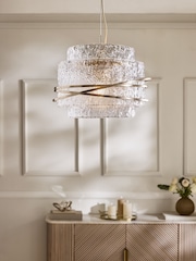 Lipsy Brass Bangle Texture Chandelier Ceiling Light - Image 1 of 6