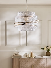 Lipsy Brass Bangle Texture Chandelier Ceiling Light - Image 2 of 6