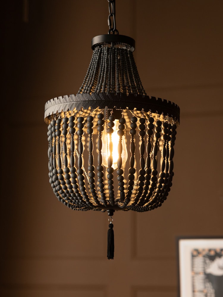 Rockett St George Black Bohemian Noir Beaded Pendant - Image 1 of 7