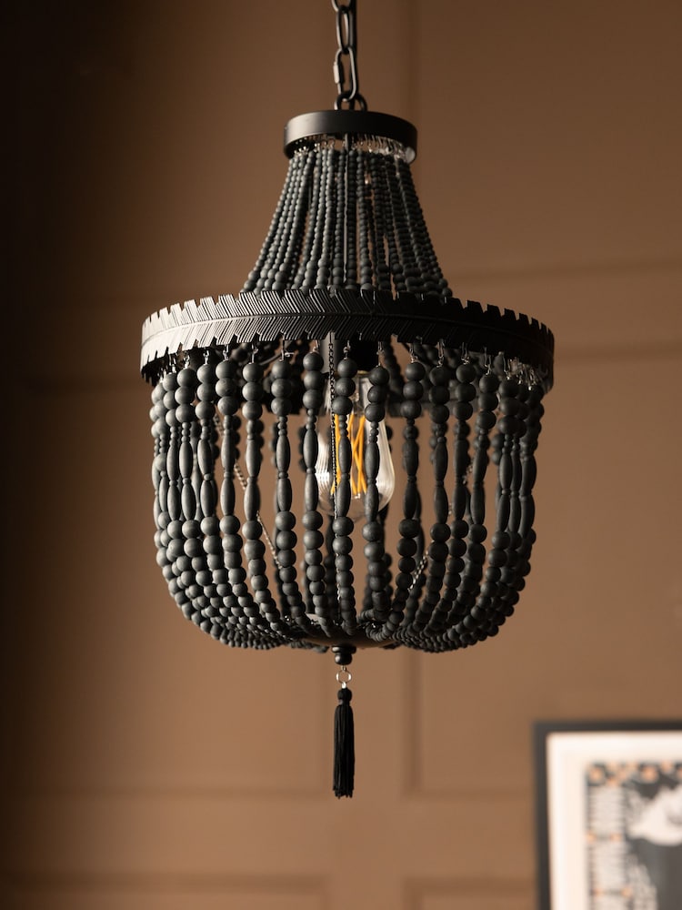 Rockett St George Black Bohemian Noir Beaded Pendant - Image 2 of 7