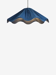 Nina Campbell Navy Sorrel Pleated Wave Shade Ceiling Light - Image 5 of 6