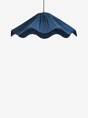 Nina Campbell Navy Sorrel Pleated Wave Shade Ceiling Light - Image 6 of 6