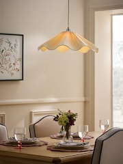 Nina Campbell Cream Sorrel Pleated Wave Shade Ceiling Light - Image 1 of 6