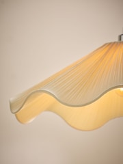 Nina Campbell Cream Sorrel Pleated Wave Shade Ceiling Light - Image 3 of 6