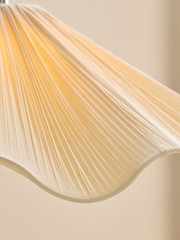 Nina Campbell Cream Sorrel Pleated Wave Shade Ceiling Light - Image 4 of 6