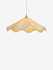 Nina Campbell Cream Sorrel Pleated Wave Shade Ceiling Light - Image 5 of 6