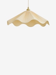 Nina Campbell Cream Sorrel Pleated Wave Shade Ceiling Light - Image 6 of 6