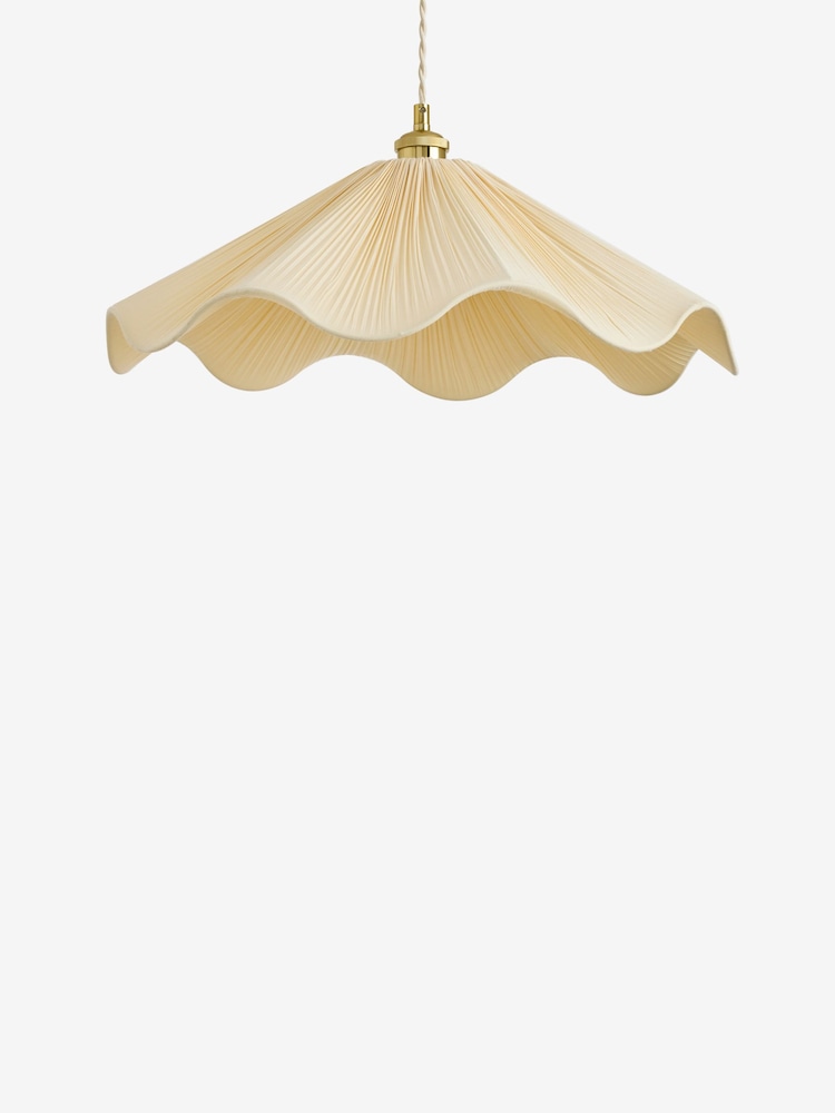 Nina Campbell Cream Sorrel Pleated Wave Shade Ceiling Light - Image 6 of 6 Nina Campbell Cream Sorrel Pleated Wave Shade Ceiling Light - Image 6 of 6