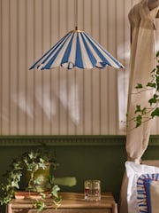 Lia Gold x Next Blue/White Striped Single Pendant Celing Light - Image 2 of 6