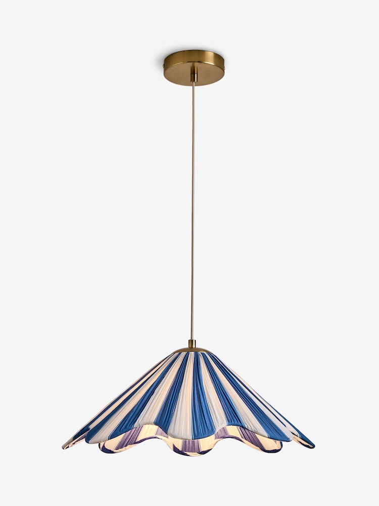 Lia Gold x Next Blue/White Striped Single Pendant Celing Light - Image 5 of 5 Lia Gold x Next Blue/White Striped Single Pendant Celing Light - Image 5 of 5