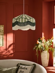 Lia Gold x Next Green/Ecru Stripe Easy Fit Light Shade - Image 2 of 5