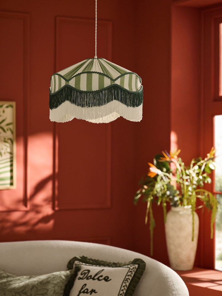 Lia Gold x Next Green/Ecru Stripe Easy Fit Light Shade - Image 2 of 5 Lia Gold x Next Green/Ecru Stripe Easy Fit Light Shade - Image 2 of 5
