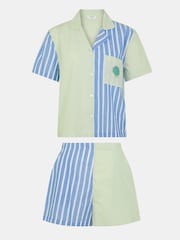 Accessorize Green Shell Stripe Short Pyjamas Set - Image 1 of 1